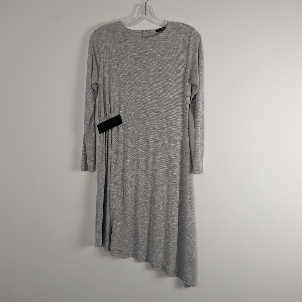 LC Waikiki Collection Women's Medium Heather Grey Long Sleeve Midi Dress